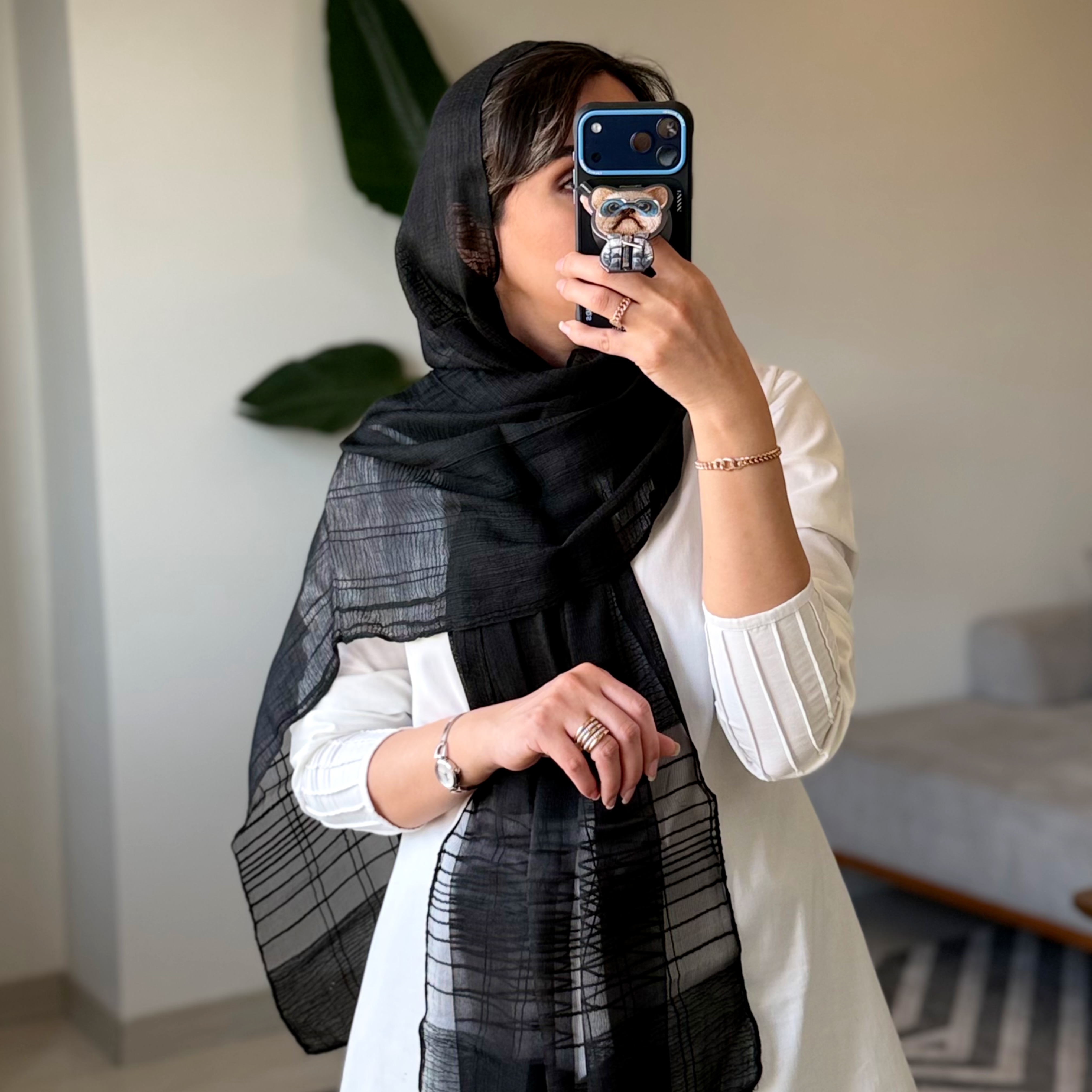 شال ارگانزا دار