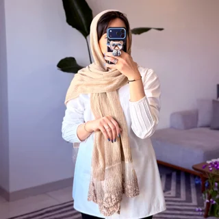 شال پلیسه دانتل دار