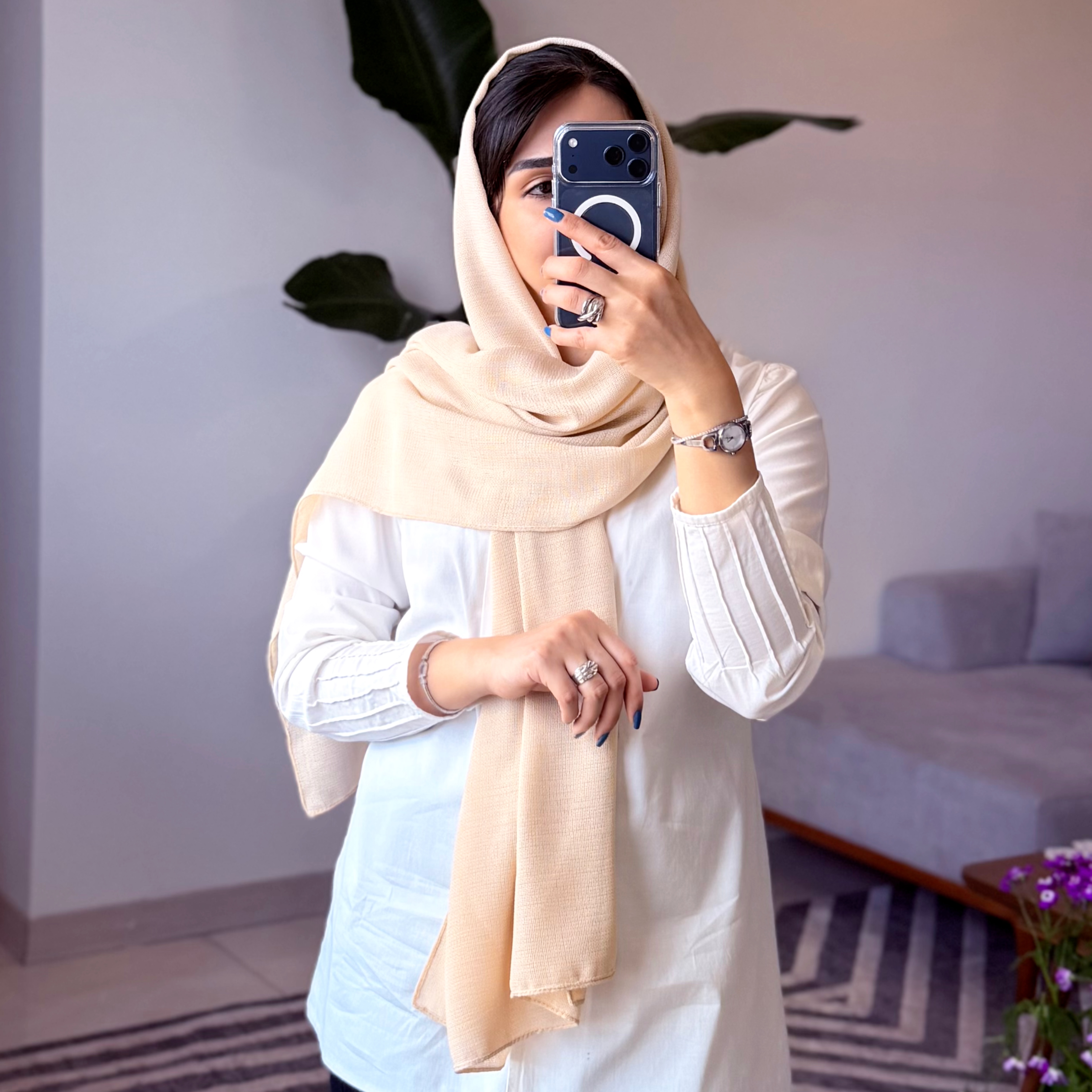 شال بهاره کرپ کنفی