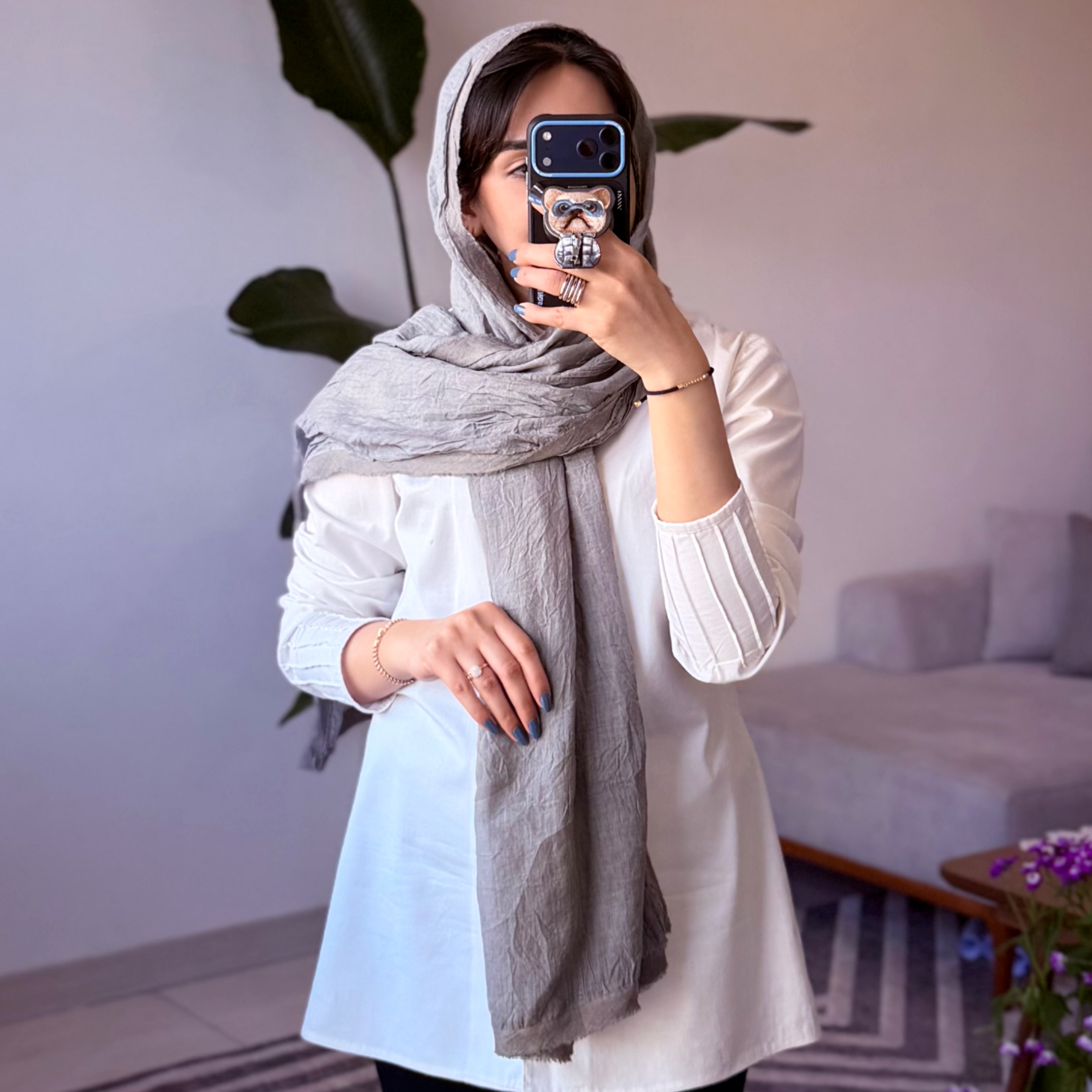 شال نواردوزی کتان