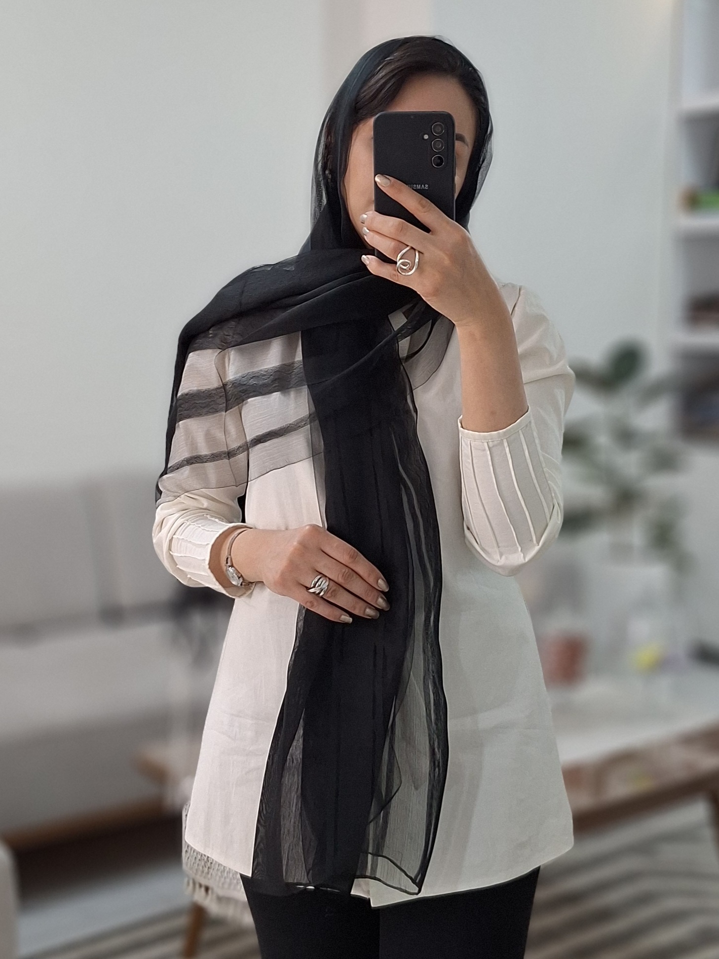 شال لبه ارگانزا
